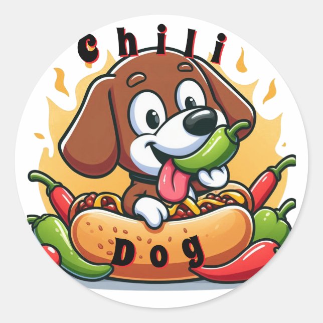Adesivo Os mundos do Chili Dog são os melhores! (Frente)
