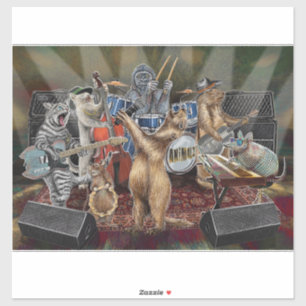 Adesivo Os Músicos Animais Da Banda Animalz Atuando
