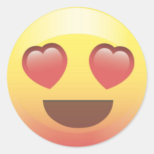 Adesivo Os olhos felizes Emoji do coração enfrentam a