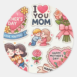 Adesivo Os palitos são mãe de amor para o dia da mãe