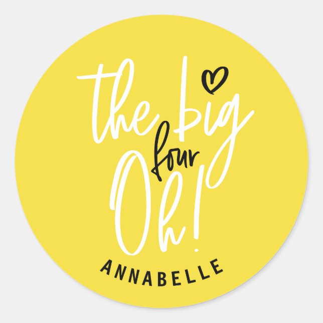 Adesivo Os quatro grandes! presente de favor do aniversári (Frente)