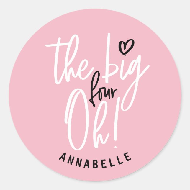 Adesivo Os quatro grandes! presente de favor do aniversári (Frente)