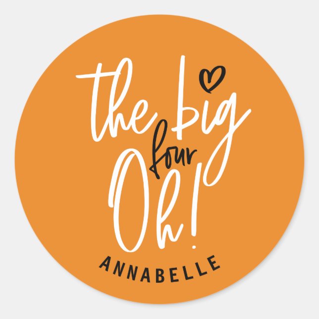 Adesivo Os quatro grandes! presente de favor do aniversári (Frente)