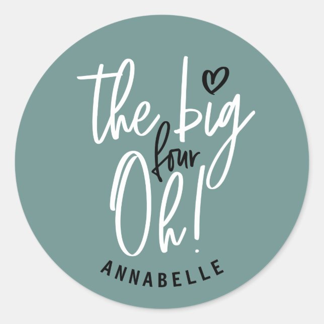 Adesivo Os quatro grandes! presente de favor do aniversári (Frente)