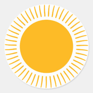 Adesivo Os raios solares amarelos bonitos enrolam diversão