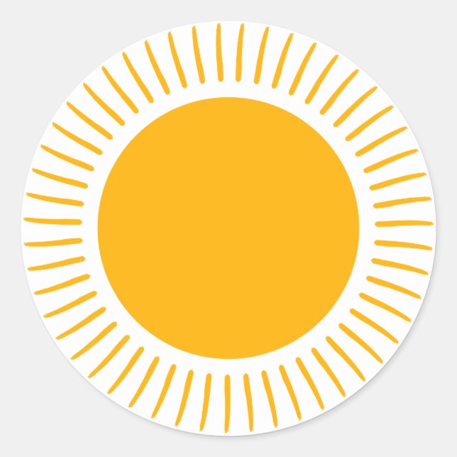 Adesivo Os raios solares amarelos bonitos enrolam diversão (Frente)