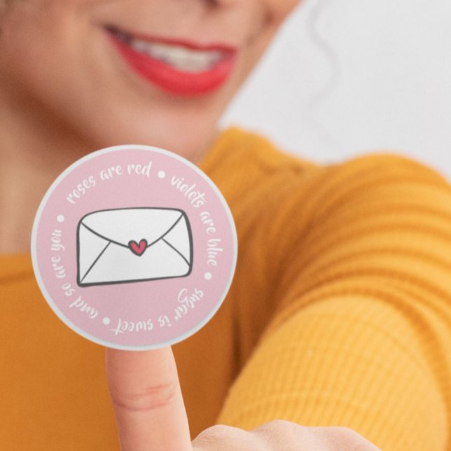 Adesivo Os Rosas de Envelope Coração Bonito são Violetas V (Criador carregado)