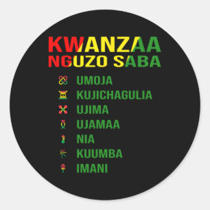 Adesivo Os Sete Princípios De Kwanzaa - Nguzo Saba