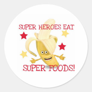 Adesivo Os super-herói COMEM alimentos super