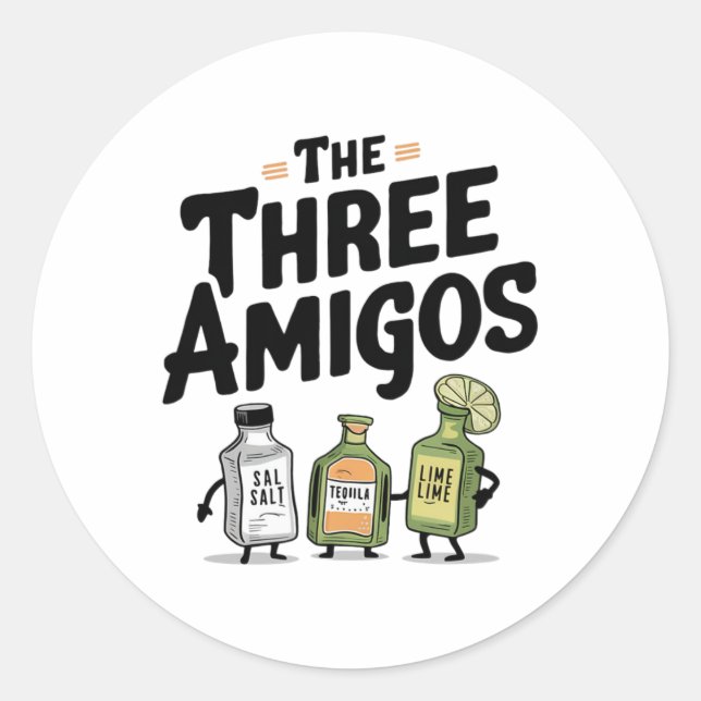 Adesivo Os Três Amigos Cinco De Mayo Tequila Salt E Li (Frente)