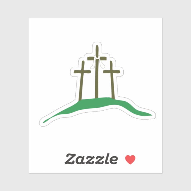 Adesivo Os Três Cruzamentos do Cristo de Jesus estão Risen (Folha)