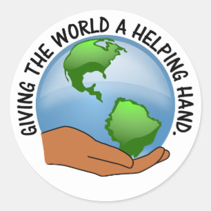 Adesivo Os voluntários dão ao mundo uma mão amiga