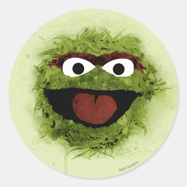 Adesivo Oscar, o Grouch | Tendência da Aquarela (Frente)