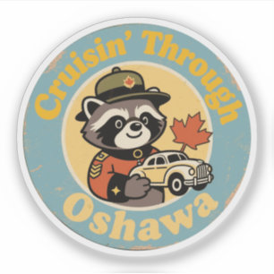 Adesivo Oshawa Vintage Ontário Cidade Motora Diversão