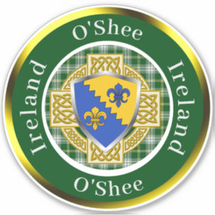 Adesivo O'Shee Irish Shield/Celtic Cross Personalizado