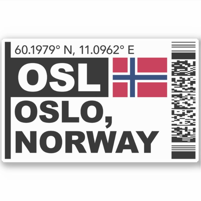 Adesivo OSL Oslo Boarding Pass - Norway Travel (Frente)