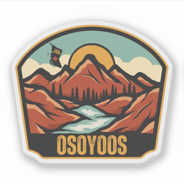 Adesivo Osoyoos, Colúmbia Britânica (Frente)