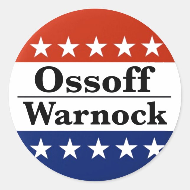 Adesivo Ossoff Warnock Georgia Runoffs (Frente)