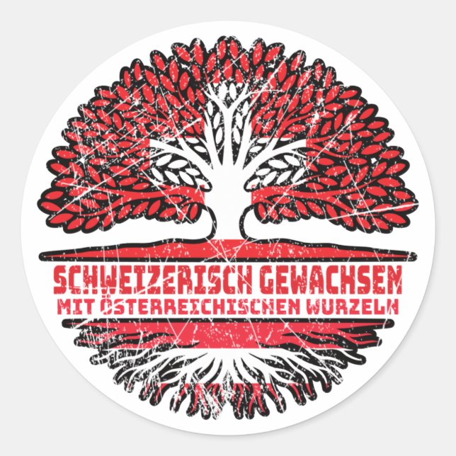 Adesivo Österreich Österreichisch Schweizer Schweiz Baum (Frente)