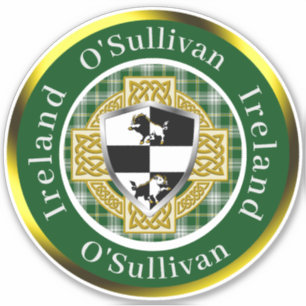 Adesivo O'Sullivan Irish Shield/Celtic Cross Personalizado