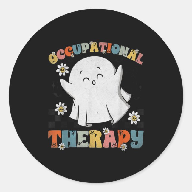 Adesivo Ot Occupational Therapy Halloween Retro Ghost Ot H (Frente)