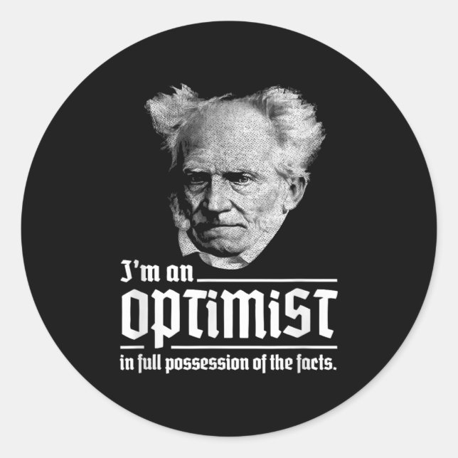 Adesivo Otimista Arthur Schopenhauer Pessimismo Pessimismo (Frente)