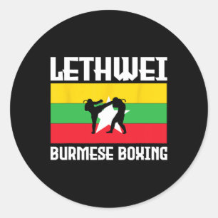 Adesivo Ótimo conjunto de Lethwei Boxe Birmanês Chute Mma 