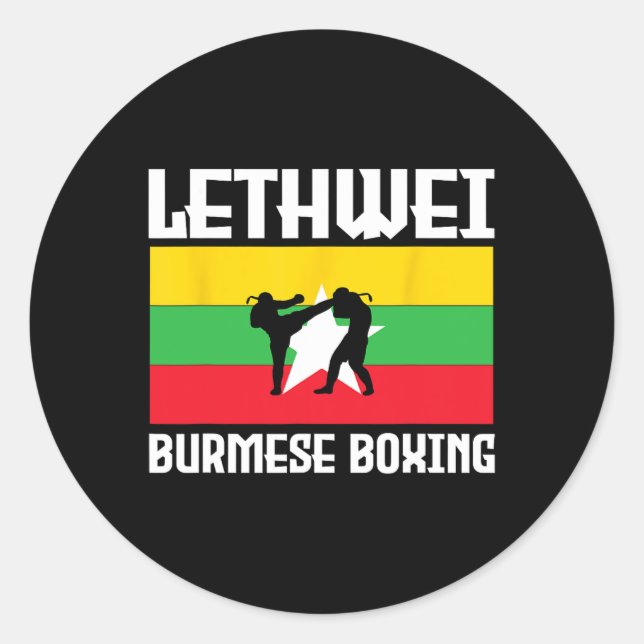 Adesivo Ótimo conjunto de Lethwei Boxe Birmanês Chute Mma  (Frente)