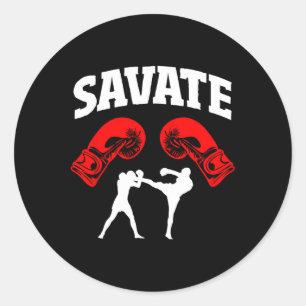 Adesivo Ótimo Design de Boxe Savate Chute Mma Kickboxing