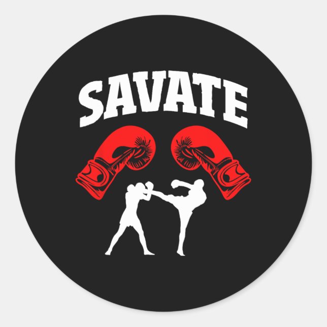 Adesivo Ótimo Design de Boxe Savate Chute Mma Kickboxing (Frente)