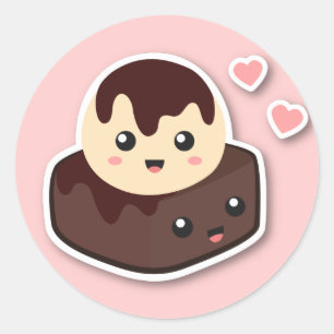 Adesivo Ótimo par de Sorvete de Baunilha e Brownie