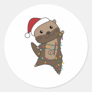 Adesivo Otter Christmas Snow Winter Animals Otter