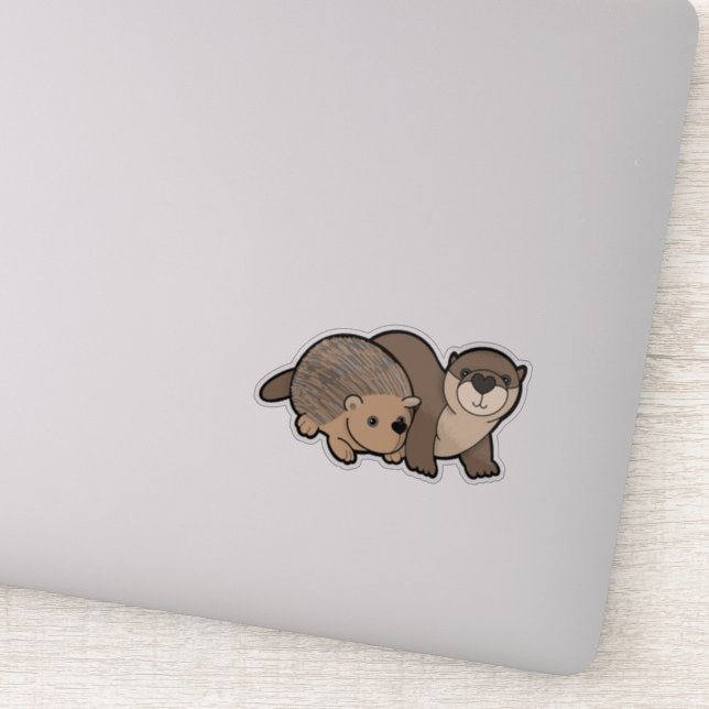 Adesivo Otter e Hedgehog (Detalhe)