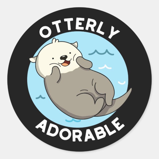 Adesivo Otter Pun Engraçado Totalmente Adorável (Frente)