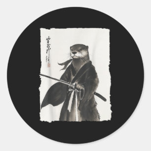 Adesivo Otter Samurai Janpanese Vintage Warrior Art Anime