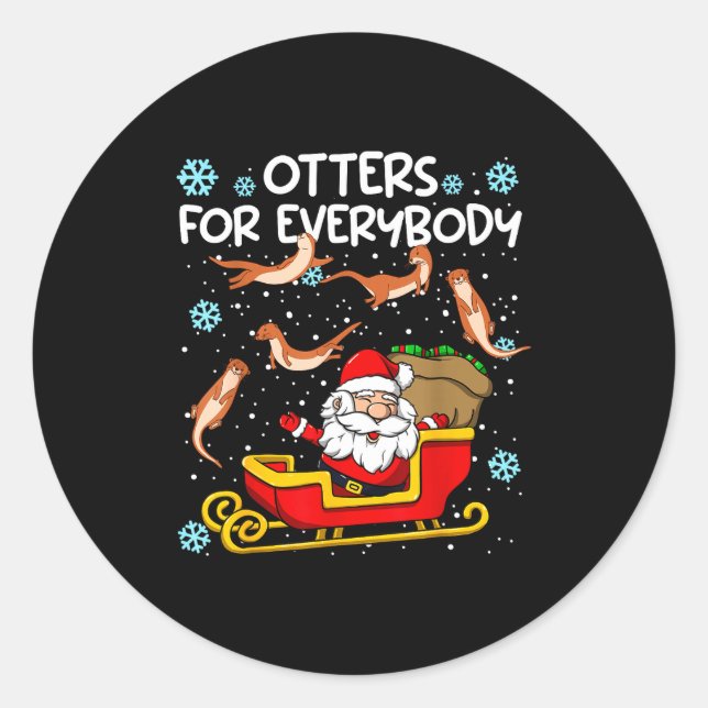 Adesivo Otters For Everybody Santa Funny Christmas Otter  (Frente)