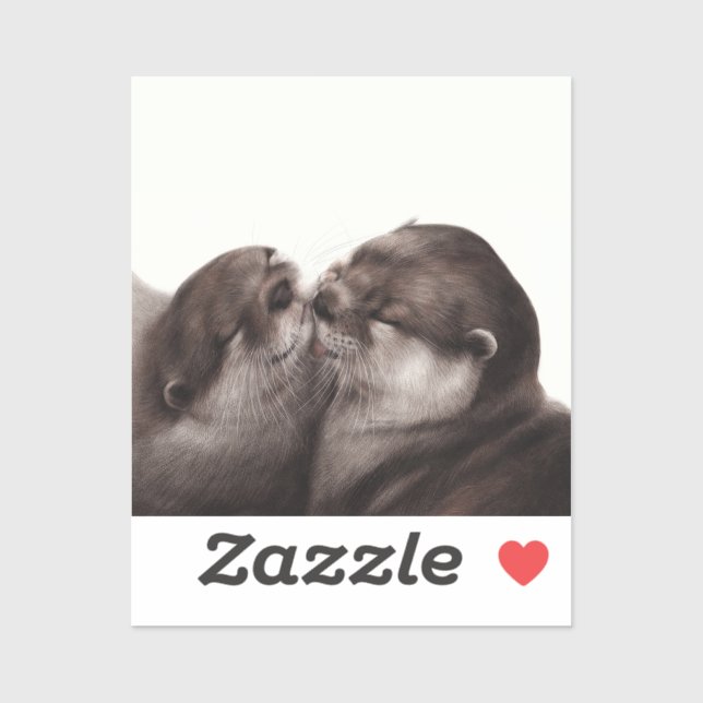 Adesivo Otters Pintados à Mão - Momento Mais Tender Arte S (Folha)