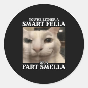 Adesivo Ou você é um Smart Fella ou um Fart Smella Cat F