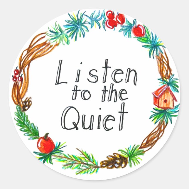 Adesivo Ouça a folha Quiet Sticker (Frente)