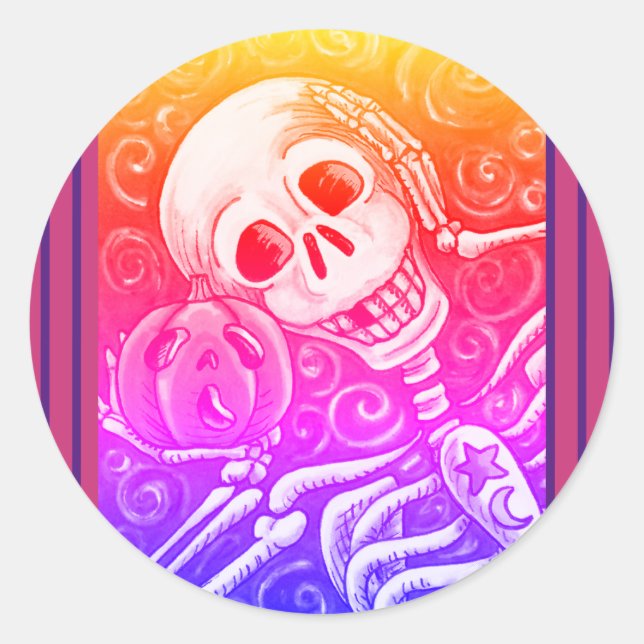 ADESIVO OUÇA O SEU BOMBEIRO, HALLOWEEN SKELETON STICKER (Frente)