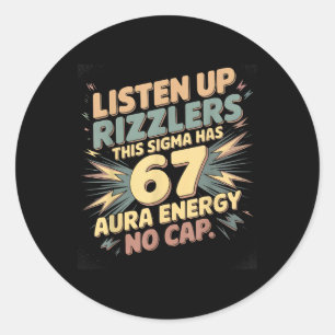 Adesivo Ouçam, Rizzlers, Este Sigma Tem 67 de Energia de A