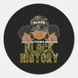 Adesivo Ouchea História Negra Mês Afro Puff Ave Camo Ha