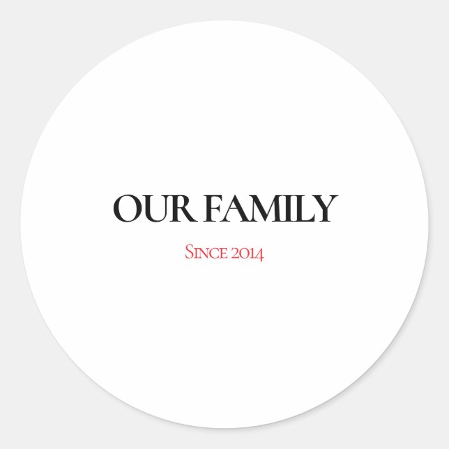 Adesivo Our Family Personalized Classic Round Sticker (Frente)
