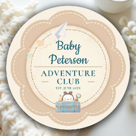 Adesivo Our Greatest Adventure Teal Blue Cute Baby Shower