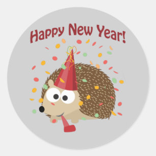 Adesivo Ouriço do feliz ano novo!