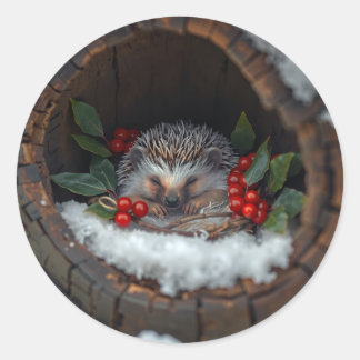 Adesivo Ouriço dormindo Natal divertido