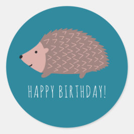 Adesivo Ouriço floresta Feliz Aniversário