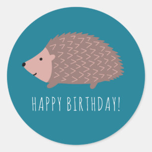 Adesivo Ouriço floresta Feliz Aniversário