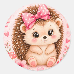 Adesivo ouriço Fofo Com Flores Para Amantes de Animais