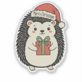 Adesivo Ouriço Fofo Feliz Natal